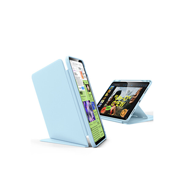 ESR Apple iPad Air 13 (2024) Flip Hybrid Kalemlikli Tablet Kılıfı - Açık Mavi