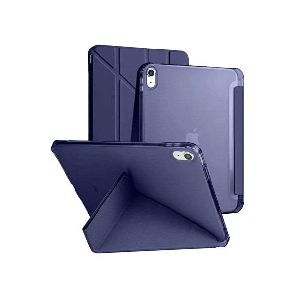 Newface Apple iPad 2025 10.9 10.Nesil (A16) Kılıf Kalemlikli Mars Tablet Kılıfı - Lacivert
