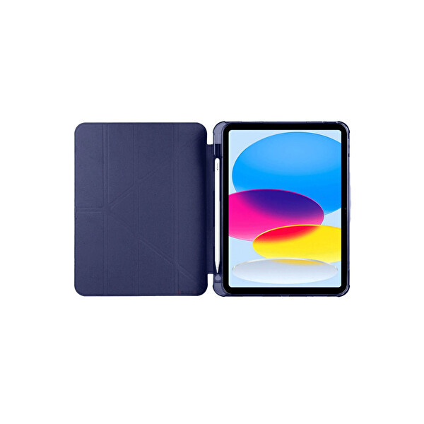 Newface Apple iPad 2025 10.9 10.Nesil (A16) Kılıf Kalemlikli Mars Tablet Kılıfı - Lacivert