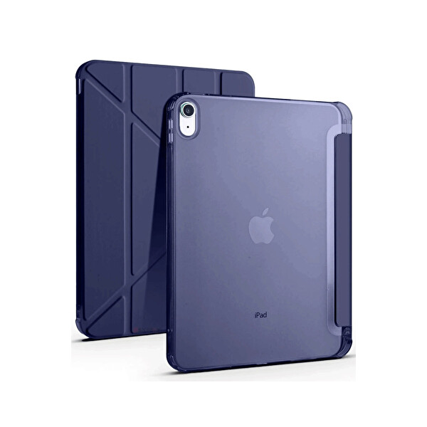 Newface Apple iPad 2025 10.9 10.Nesil (A16) Kılıf Kalemlikli Mars Tablet Kılıfı - Lacivert