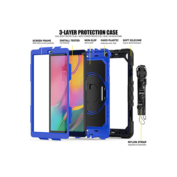 Newface Samsung Galaxy T290 Tab A 8 Kılıf Pars Tablet Kapak - Mavi