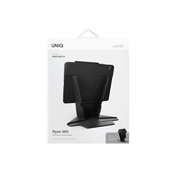 Uniq Apple iPad Air 13 (2024) Ryze Standlı Katlanabilir Tablet Kapak - Siyah