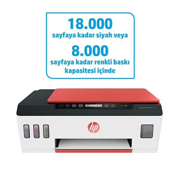 HP Smart Tank 519 3YW73A Wi-Fi + Fotokopi + Tarayıcı Renkli Çok Fonksiyonlu Tanklı Yazıcı