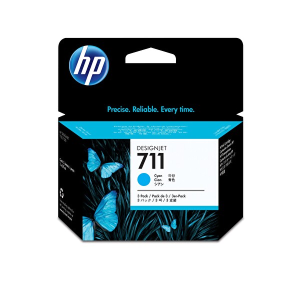HP 711 CZ134A 29 ML Orijinal Mavi Mürekkep Kartuşu 3'lü Paket