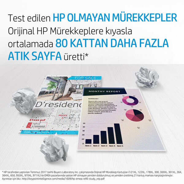 HP Orijinal 653 3YM75AE Siyah Mürekkep Kartuşu