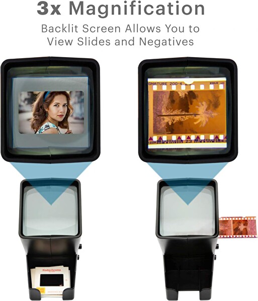 Kodak 35 MM Slayt ve Film Görüntüleyici Pille Çalıştırma 3X Büyütme