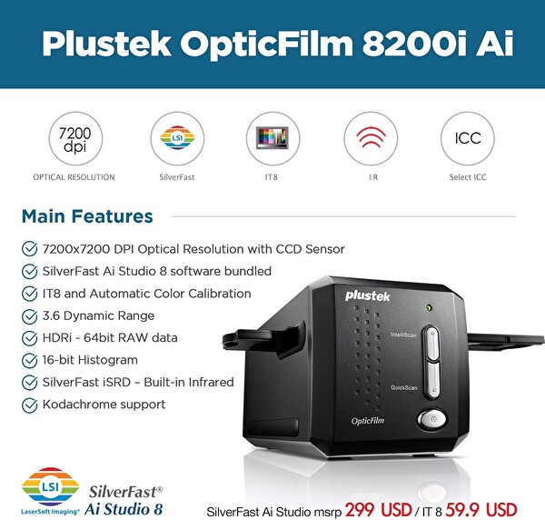 Plustek OpticFilm 8200i Ai 35 MM Film ve Slayt Tarayıcı