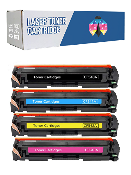 Powprint HP 203A-CF540A T6B60A-T6B80A CMYK 1 Set Muadil Toner