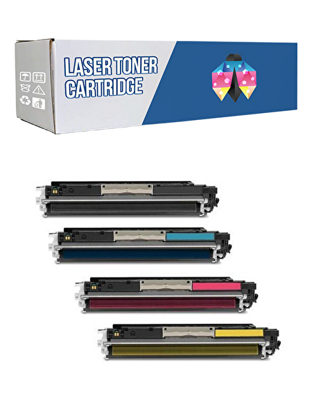 Powprint HP 126A-CE310A CE914A-CE918A CMYK 1 Set Muadil Toner