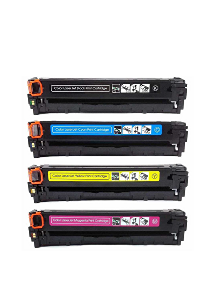 Powprint HP 125A-CB540A Laserjet CM1312-CM1312N CMYK 1 Set Muadil Toner