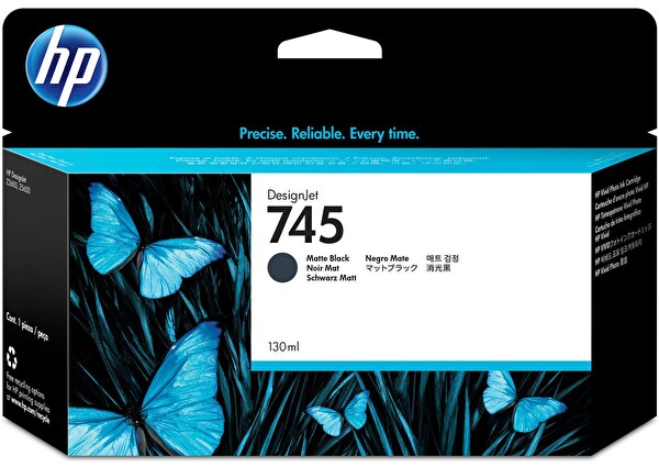 HP 745 Matt Black 130 ml. Mat Siyah Orijinal Plotter Designjet Mürekkep Kartuşu (F9J99A)