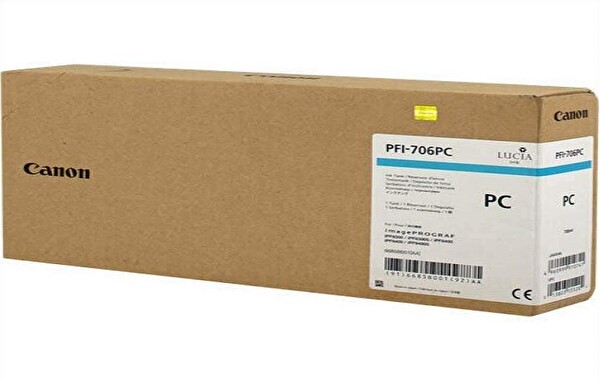 Canon PFI-706 PC (Photo Cyan) Fotoğraf Mavi Plotter Orijinal Mürekkep Kartuş 700 ml. (6685B001)