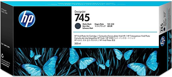 745 Matt Black 300 ml. Mat Siyah Orijinal Plotter Designjet Mürekkep Kartuşu (F9K05A)