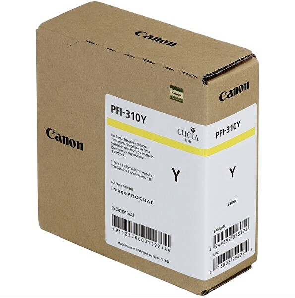 Canon PFI-310 Y (Yellow) Sarı Plotter Orijinal Mürekkep Kartuş 330 ml. (2362C001)