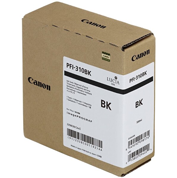Canon PFI-310 BK (Photo Black) Fotoğraf Siyahı Plotter Orijinal Mürekkep Kartuş 330 ml. (2359C001)
