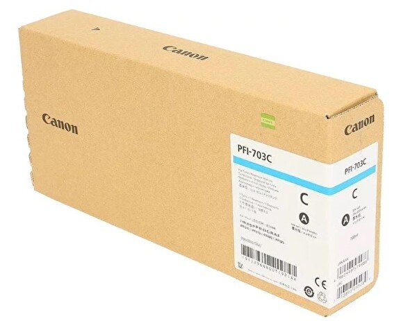Canon PFI-703 C (Cyan) Mavi Plotter Orijinal Mürekkep Kartuş 700 ml. (2964B001)