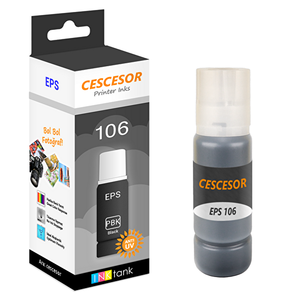 Cescesor Epson 106 Foto Siyah Muadil Mürekkep 70 ML