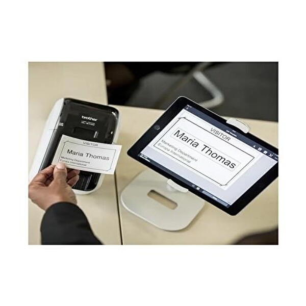 Brother P-Touch QL-810W Bilgisayar Bağlantılı Wireless - 62MM x 30.48M Beyaz Üzeri Siyah Etiket