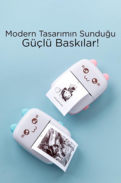Torima C9 Mavi Mini Yazıcı Mini Taşınabilir Termal Yazıcı Kablosuz Bağlantı Ap Kontrol