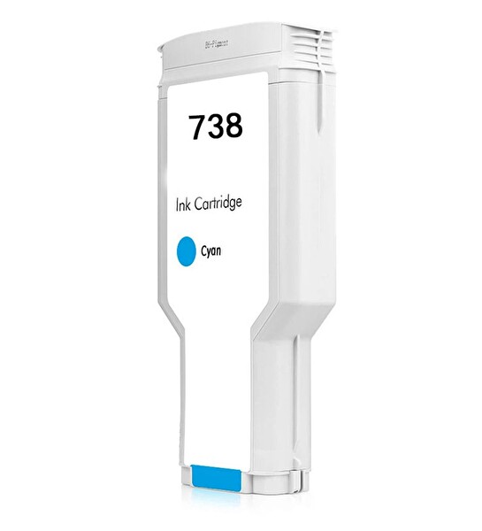 Photoink HP 738XL 676M6A HP T850 HP T950 Mavi Yüksek Kapasiteli Muadil Kartuş 300 ML