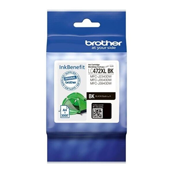 Brother LC472XLBK MFC-J2340 J3540 J3940 3K Black Siyah Orijinal Kartuş
