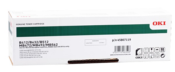 OKI 45807102 B412 B432 B512 MB472 MB492 MB562 - 3000 Sayfa Toner