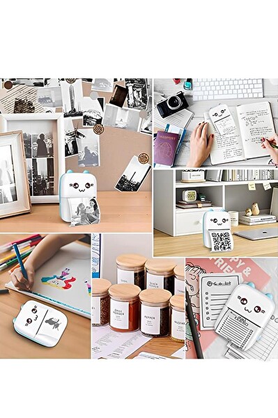 Torima Yapışkanlı Beyaz 1 Paket (5 Adet) Termal Rulo Kağıt Etiket Sticker Tüm Mini Makinalara Uyumlu