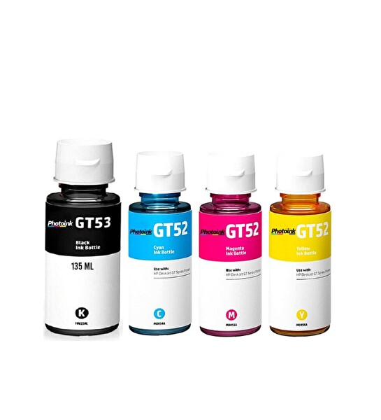Photoink HP GT51 GT52 GT53 Serisi İçin Vivera Uyumlu Photoink Plus Mürekkep Seti