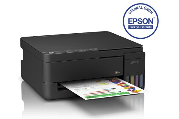 Epson EcoTank L3350 Wi-Fi Tarayıcı Fotokopi Renkli Çok Fonksiyonlu Tanklı Yazıcı C11CL62413 ve Orjinal Siyah Mürekkep
