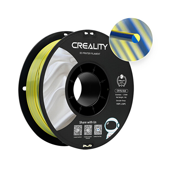 Creality CR-SILK Çift Renk 1.75 MM 1 KG Standart Filament Sarı-Mavi