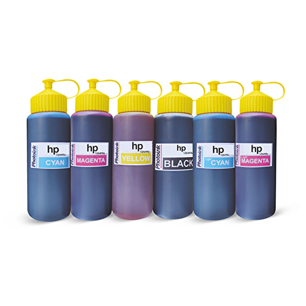 Photoink HP Serisi Yazıcılar için Vivera Uyumlu 6x500 ML Mürekkep Seti GT5820/GT