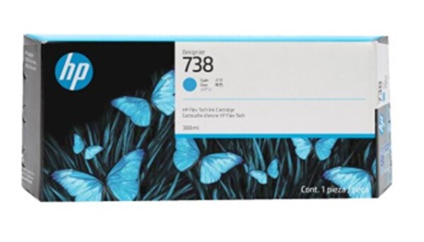 HP 738 Cyan Mavi 300 ML Plotter Kartuşu 676M6A
