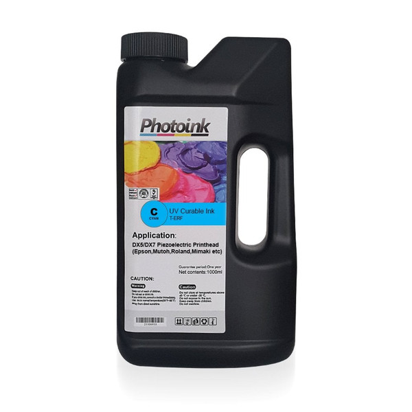 Inktec Epson DX5 DX7 5113 Uyumlu Mavi UV Mürekkep 1 Litre T-ERF Sert ve Yumuşak Zemin