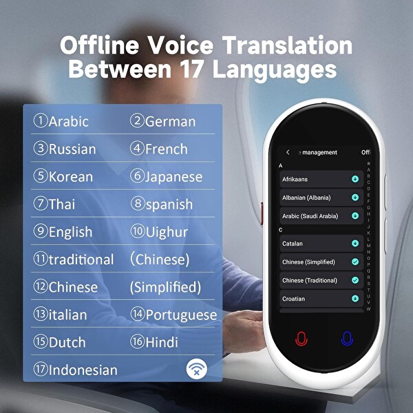 Hasled 5 Yönlü Taşınabilir Tercüman WiFi Gerektirmez 138 Dil - Beyaz
