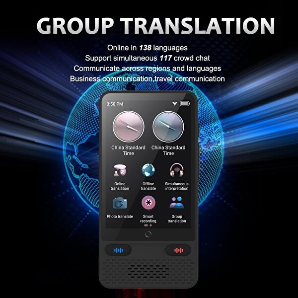 Rodxegu Çift Yönlü Dil Tercümanı 138 Dil Destekler - Taşınabilir Anında Tercüman