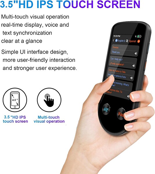 Chunmu 137 Dilde İki Yönlü Dil Tercümanı Sesli/Çevrimdışı/Fotoğraflı