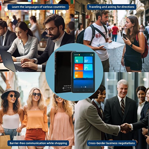 Winonela İki Yönlü Cepte Dil Tercüman Cihazı Gerçek Zamanlı 138 Dil