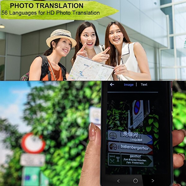 Winonela İki Yönlü AI Ses Tercümanı Cihazı WiFi Gerektirmez 139+ Dil Siyah