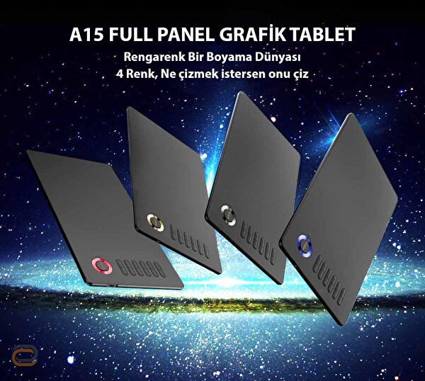 Veikk A15 16384 Levels Zoom Uyumlu 5080LPI Grafik Tablet+Kalem