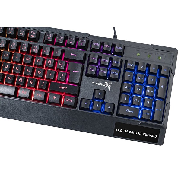 Turbox Paddock TR-K115 USB Gaming Standart Rainbow Aydınlatma Siyah Q Kablolu Klavye