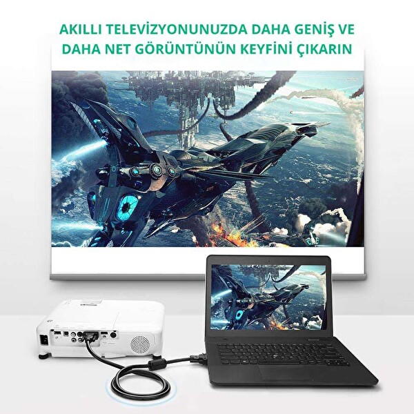 Ugreen 15 Pin VGA to VGA 2 M Görüntü Aktarma Kablosu