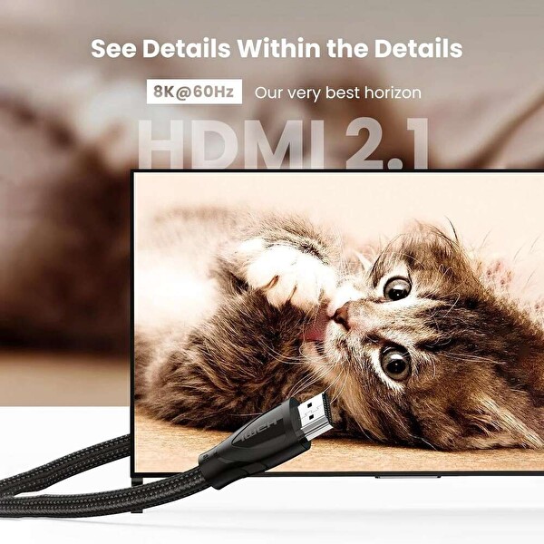 Ugreen 8K 60 Hz Ultra HD HDMI 2.1 1.5 M Görüntü Aktarma Kablosu