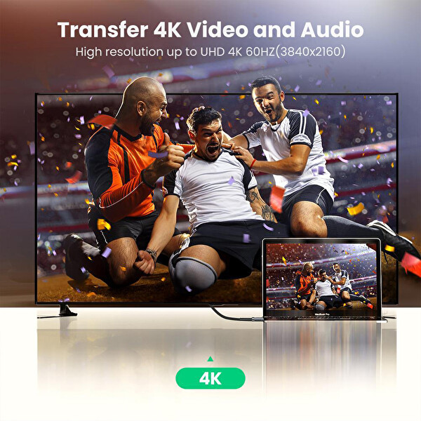 Ugreen 8K 60 Hz HDMI 2.1 Örgülü 3 M Görüntü Aktarma Kablosu