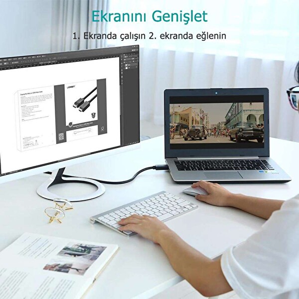 Ugreen 4K DisplayPort HDMI 2 M Dönüştürücü Kablo