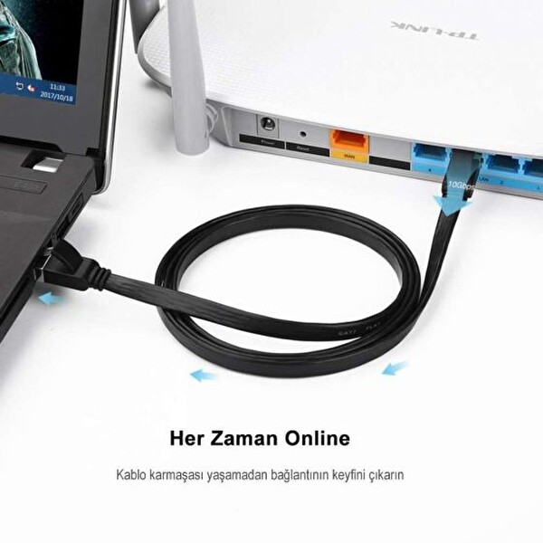 Ugreen Cat7 Gigabit Flat 1 M Ethernet Kablosu