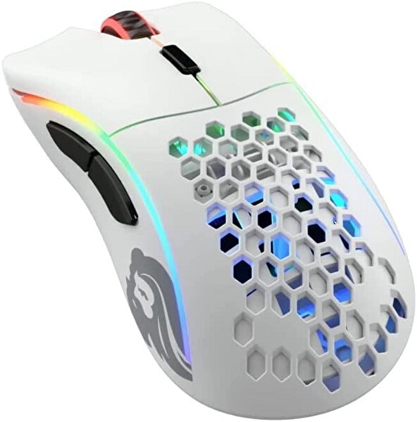 Glorious GLO-MS-DMW-MW Model D- Minus Orta/Küçük El RGB Mat Beyaz Oyuncu Kablosuz Mouse