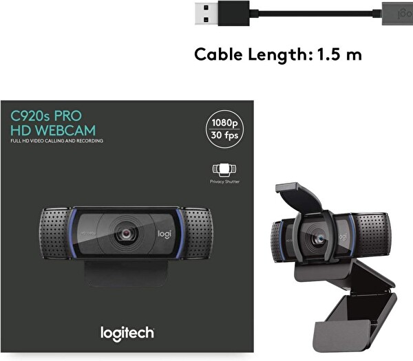 Logitech C920S HD Pro 960-001252 Mikrofonlu Webcam