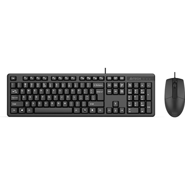 A4-Tech  KK-3330 USB FN-Multimedya Kablolu Siyah Q Klavye ve Optik Mouse Seti