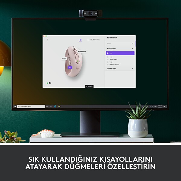 Logitech Signature M650 L Büyük Boy Kablosuz Pembe Mouse