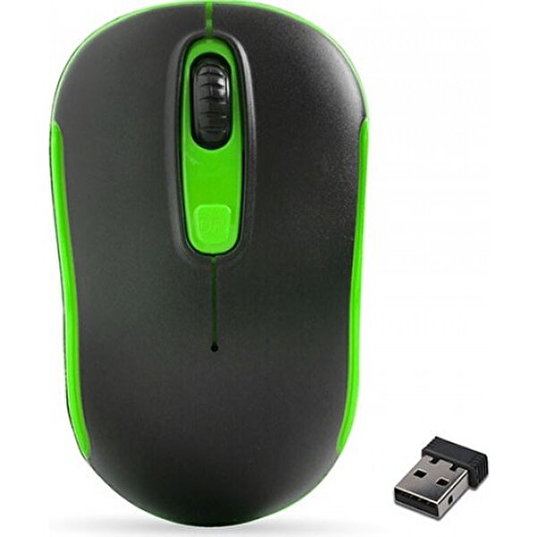 Everest SM-804 USB 800/1200/1600 DPI Siyah - Yeşil Kablosuz Mouse